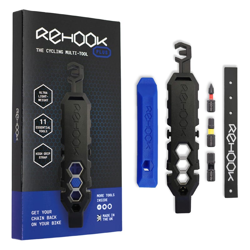 Rehook PLUS - Lightweight Bike Multi Tool for Cyclists. Includes Tyre Levers, Spoke Keys, Chain Tool, Wrench, Hex, Screwdriver - Image 1